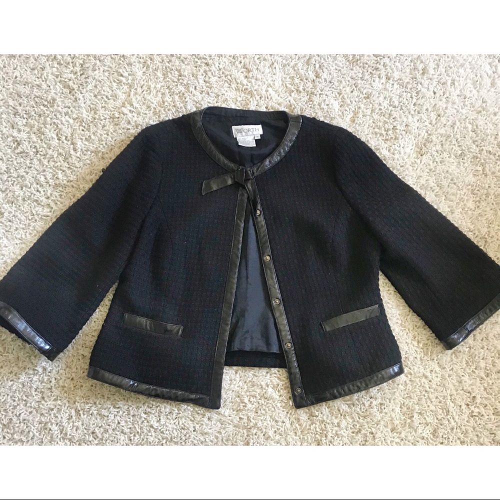 WORTH Wool Winter Coat with Bow Detail